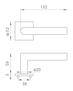 Dveřní kování MP FAVORIT - HR 4002 5SQ T1 (OC - CHROM LESKLÝ)