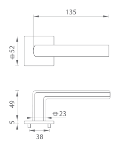 Dveřní kování MP POPULAR - HR 4161 5SQ T1 (OLV - Mosaz leštěná lakovaná)