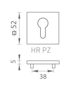 Dveřní rozeta MP - TI -  HR 5S (OLS - Mosaz broušená)