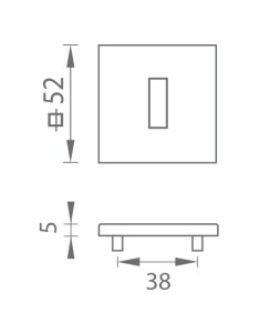 Dveřní rozeta MP - TI -  HR 5SQ T3 (OC - Chrom lesklý)