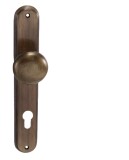 Dveřní koule na štítu MP NI - ELEGANT (OGR - Bronz česaný lesklý) - MP OGR (bronz česaný)