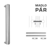 Dveřní madlo MP FT - kód K40 40x20 mm UN  (BN - Broušená nerez) - pár - MP BN (broušená nerez)