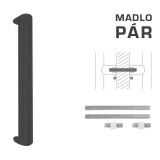 Dveřní madlo MP FT - kód K40 40x20 mm UN (BS - Černá matná) - pár - MP BS (černá mat)