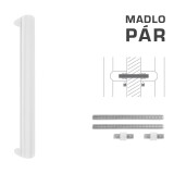 Dveřní madlo MP FT - kód K40 40x20 mm UN (WS - Bílá matná) - pár - MP WS (bílá mat)