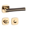 Dveřní kování MP AS - DAVIDIA - QR 7S (OLV - Mosaz leštěná lakovaná / hnědá kůže)