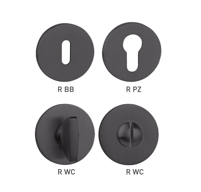 Dveřní rozeta MP TI - R 5S (BS PVD - Černá matná PVD)