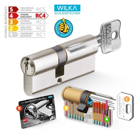 Cylindrická bezpečnostní standartní vložka WILKA RC4