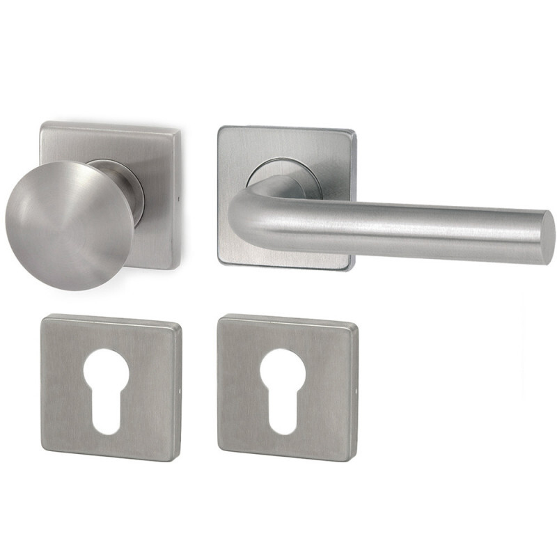 Dveřní kování HOLAR MT 01 s koulí a hranatou rozetou (nerez)