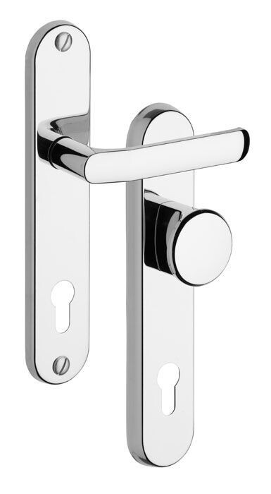 VÝPRODEJ Bezpečnostní kování ROSTEX 802/O BARYT - madlo/klika, rozteč 92 mm, tloušťka 60 mm (černá)