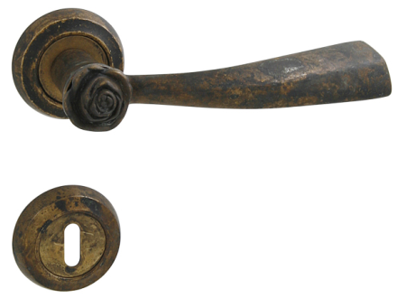 Dveřní kování MP Rose - R (antik bronz)