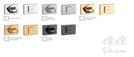 Dveřní rozeta MP 7S RT WC (OC, OCS, BS, OLV, OLS, CUM)