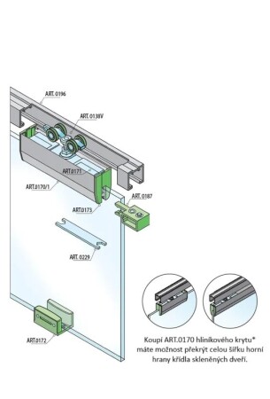 POSUVNÝ SYSTÉM MP SERIES 100 SILENT GLASS 120 KG
