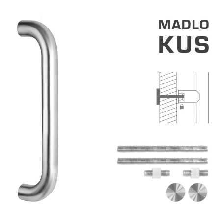 Dveřní madlo MP FT - kód K01 Ø 30 mm UN - ks (BN - Broušená nerez) - Délka: 630 mm600 mmØ 30 mm