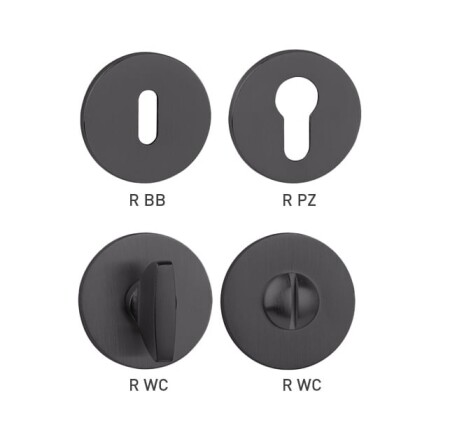 Dveřní rozeta MP TI - R 5S (BS PVD - Černá matná PVD)