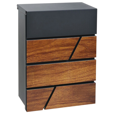 Poštovní schránka RICHTER BK.524.WO.AM (antracit matná s potiskem dřeva)