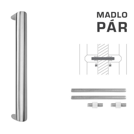 Dveřní madlo MP FT - kód K40 40x20 mm UN  (BN - Broušená nerez) - pár