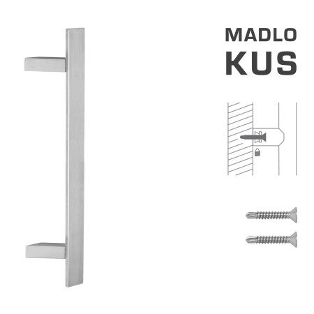 VÝPRODEJ DVEŘNÍ MADLO MP - Délka 400 mm210 mm40x10 mm -  ks (BN - Broušená nerez)