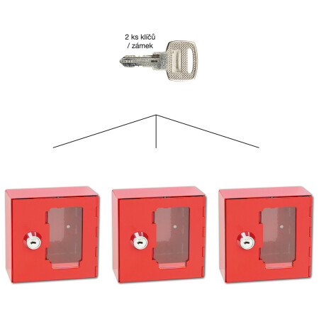 Požární ocelová skříňka se sklem na společný uzávěr - SU RICHTER TS.1010.G.SU (červená)