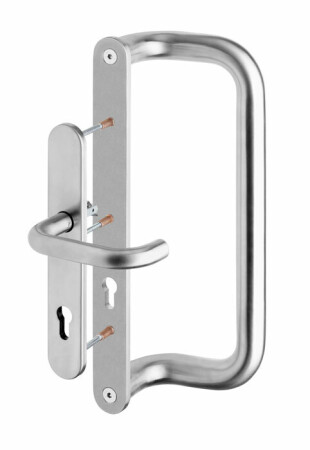 Dveřní madlo trubkové ROSTEX  G s klikou (nerez mat)