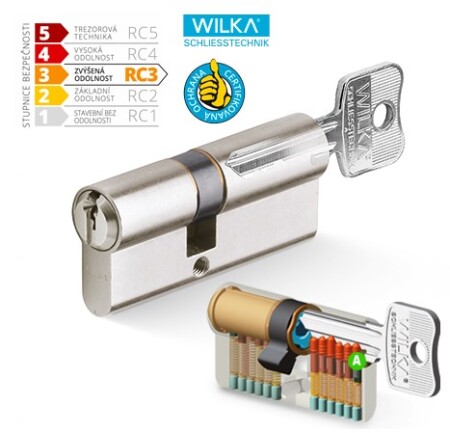 Cylindrická bezpečnostní standartní vložka WILKA RC3