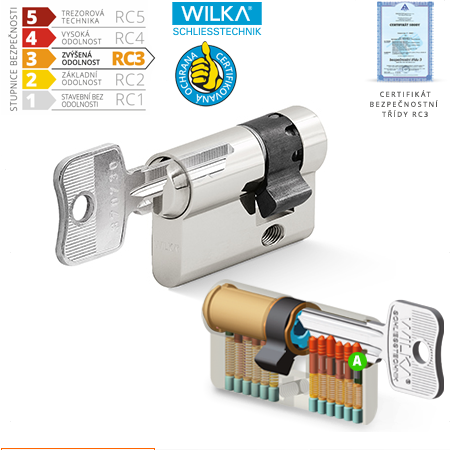 Cylindrická bezpečnostní půlvložka ACT WILKA RC3