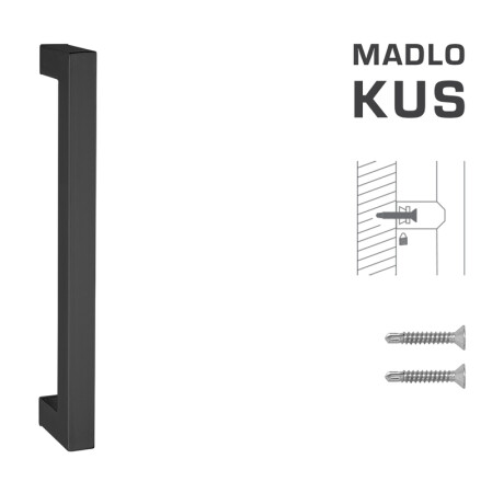 DVEŘNÍ MADLO MP K02K 25x25 mm ST PÁR (BS - Černá matná)