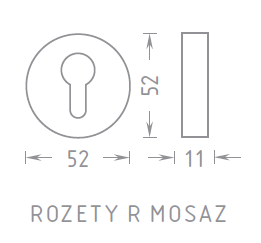 Rozeta ke kování ACT R BB (MOSAZ)