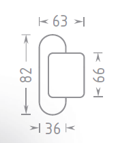 Madlo ACT lakované OV na rozetě, vyosené (ZLATÉ)