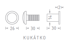 Dveřní kukátko ACT 180° včetně krytky (CHROM)