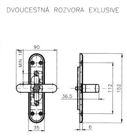 Okenní dvoucestná rozvora ROSTEX EXCLUSIVE (CHROM NEREZ)