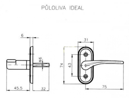 Okenní půloliva ROSTEX IDEAL (CHROM NEREZ)