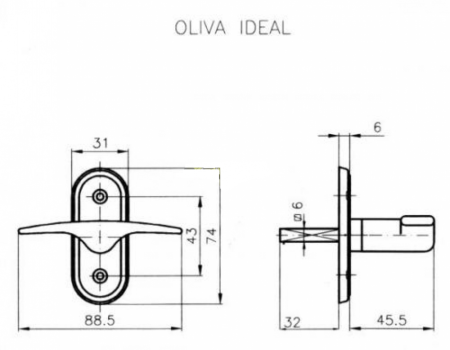 Okenní oliva ROSTEX IDEAL (CHROM NEREZ)