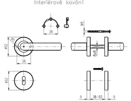 Dveřní kování ROSTEX ALBACETE (NEREZ MAT)