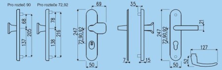 Bezpečnostní kování RICHTER R101PZ.TB3 (F1)