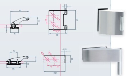 Pant horizontální pro celoskleněné dveře MP LR 11.87.764.0 (11.87.72/7000//JNF B+E/SP 102, 103)