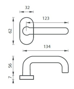 Dveřní kování MP Coslan-R ovál (F1)
