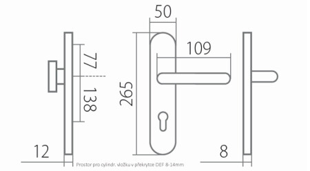 Bezpečnostní kování TWIN DAVID ELEGANT HTSI 4500 DEF (CH-SAT)