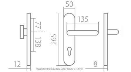 Bezpečnostní kování TWIN DAVID/LEAF HTSI 4500 DEF (CH-SAT)