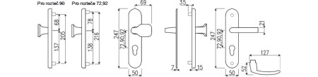 Bezpečnostní kování RICHTER R101PZ.TB2 (F4)