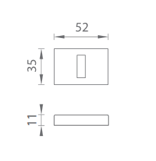 Dveřní rozeta MP TI RT 52x35 mm (OCS)