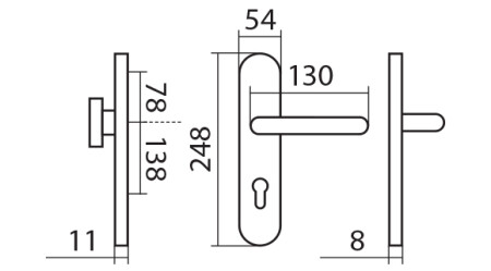 Bezpečnostní kování TWIN COLUMBUS KLESO HR H2094 KS DEF (E)