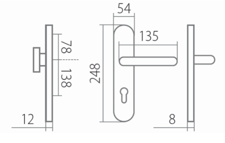 Bezpečnostní kování TWIN COLUMBUS BLOCK HR H2094 KS DEF (E)