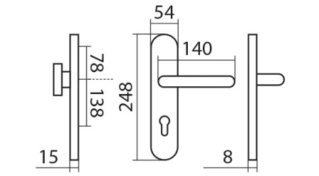 Bezpečnostní kování TWIN COLUMBUS GULF HR H2094 KS DEF (E)