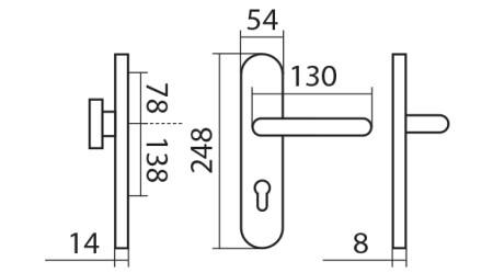 Bezpečnostní kování TWIN COLUMBUS ALFA HR H2094 KS DEF (E)