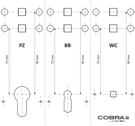 Dveřní kování COBRA PAVLA-S ECONOMY (IN)