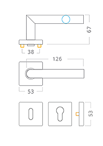 Dveřní kování ACT Tipa PullBloc RHR (NEREZ)