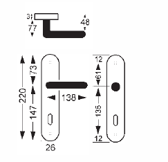 Dveřní kování Lienbacher Tilly 310/305 (stříbrnočerná)