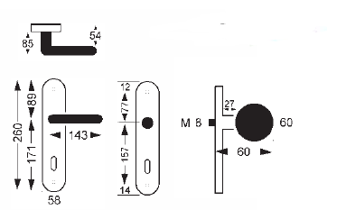 Ochranné kování Lienbacher Urban 349 (stříbrnočerná)