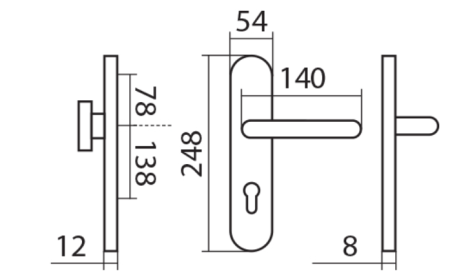 Bezpečnostní kování TWIN COLUMBUS GULF H2087 KS DEF (E)