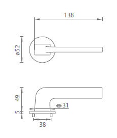 Dveřní kování MP Supra - R 3097 5S (OCS - Chrom broušený)